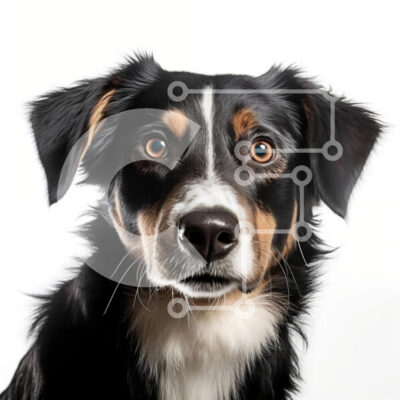 Intra Συλλεκτικό Ξύλινο Παζλ Plywood  4mm - Αξιολάτρευτη εικόνα ενός περίεργου σκύλου με καφέ κηλίδες Σε Ξύλινο Κουτί - Διαστάσεις: 10x10 cm – 25 κομμάτια - Image 1