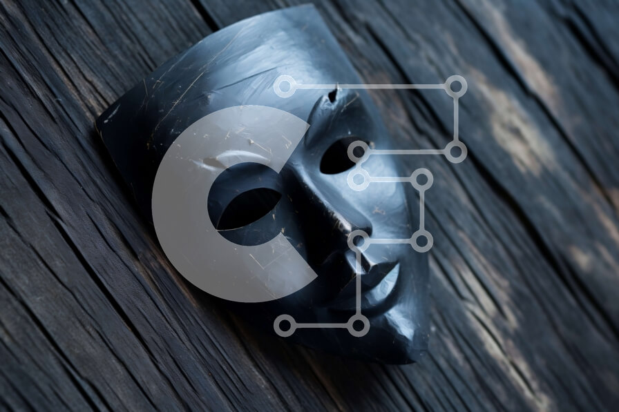 Intra Συλλεκτικό Ξύλινο Παζλ Plywood  4mm - Κομψή μαύρη μάσκα που κρέμεται σε ρουστίκ ξύλινο τοίχο Σε Ξύλινο Κουτί - Διαστάσεις Puzzle: 10x10 cm – 25 κομμάτια