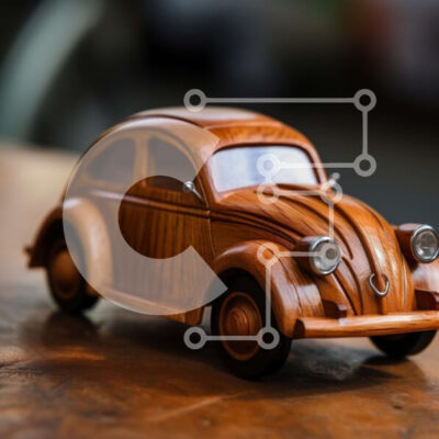 Intra Συλλεκτικό Ξύλινο Παζλ Plywood  4mm - Vintage ξύλινο μοντέλο αυτοκινήτου με κομψή σχεδίαση Σε Ξύλινο Κουτί - Διαστάσεις: 10x10 cm – 25 κομμάτια - Image 1