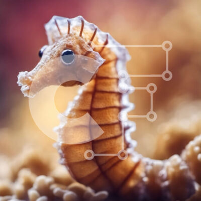 Intra Συλλεκτικό Ξύλινο Παζλ Plywood  4mm - Κοντινή όψη ενός ιππόκαμπου Σε Ξύλινο Κουτί - Διαστάσεις: 10x10 cm – 25 κομμάτια - Image 1