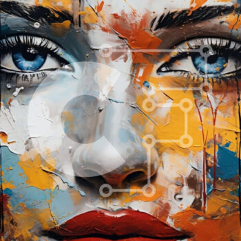 Intra Συλλεκτικό Ξύλινο Παζλ Plywood  4mm - Γυναίκα με φωτεινά μπλε μάτια και σγουρά καστανά μαλλιά Σε Ξύλινο Κουτί - Διαστάσεις Puzzle: 10x10 cm – 25 κομμάτια - Image 1