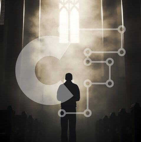 Intra Συλλεκτικό Ξύλινο Παζλ Plywood 4mm - Άνθρωπος που σκιαγραφείται στην κενή εκκλησία Σε Ξύλινο Κουτί - Διαστάσεις Puzzle: 10x10 cm – 25 κομμάτια - Image 1