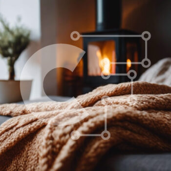 Intra Συλλεκτικό Ξύλινο Παζλ Plywood  4mm - Άνετο σαλόνι με τζάκι Σε Ξύλινο Κουτί - Διαστάσεις Puzzle: 10x10 cm – 25 κομμάτια - Image 1