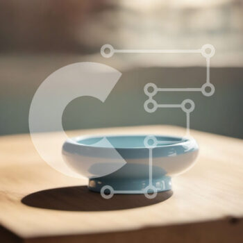 Intra Συλλεκτικό Ξύλινο Παζλ Plywood  4mm - Μπλε μπολ σε ξύλινο τραπέζι Σε Ξύλινο Κουτί - Διαστάσεις Puzzle: 10x10 cm – 25 κομμάτια - Image 1