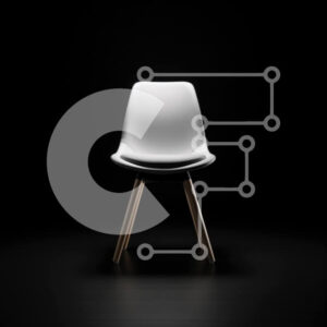 Intra Συλλεκτικό Ξύλινο Παζλ Plywood  4mm - Μοντέρνα και μινιμαλιστική λευκή καρέκλα με ξύλινο σκελετό Σε Ξύλινο Κουτί - Διαστάσεις Puzzle: 10x10 cm – 25 κομμάτια