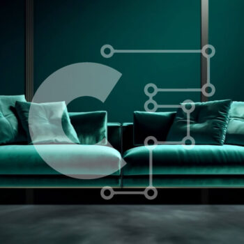 Intra Συλλεκτικό Ξύλινο Παζλ Plywood  4mm - Πράσινος βελούδινος καναπές σε σκοτεινό δωμάτιο με χρυσό πλαίσιο και φωτισμένο από πολυέλαιο Σε Ξύλινο Κουτί - Διαστάσεις Puzzle: 10x10 cm – 25 κομμάτια - Image 1