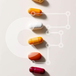 Intra Συλλεκτικό Ξύλινο Παζλ Plywood  4mm - Πολύχρωμες κάψουλες χαπιών ευθυγραμμισμένες κάθετα Σε Ξύλινο Κουτί - Διαστάσεις Puzzle: 10x10 cm – 25 κομμάτια