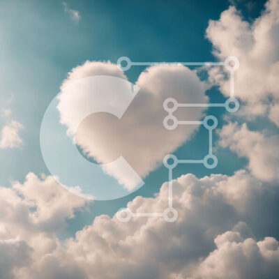 Intra Συλλεκτικό Ξύλινο Παζλ Plywood  4mm - Σύννεφο στον ουρανό σε σχήμα καρδιάς Σε Ξύλινο Κουτί - Διαστάσεις: 10x10 cm – 25 κομμάτια - Image 1