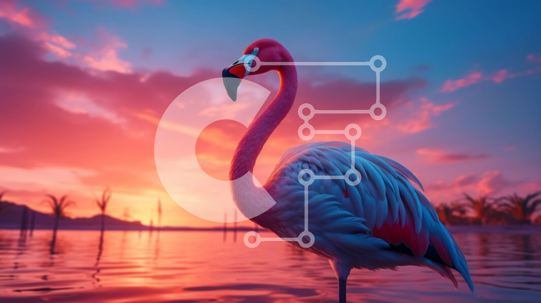 Intra Συλλεκτικό Ξύλινο Παζλ Plywood  4mm - Όμορφο φλαμίνγκο στο ηλιοβασίλεμα Σε Ξύλινο Κουτί - Διαστάσεις: 10x10 cm – 25 κομμάτια