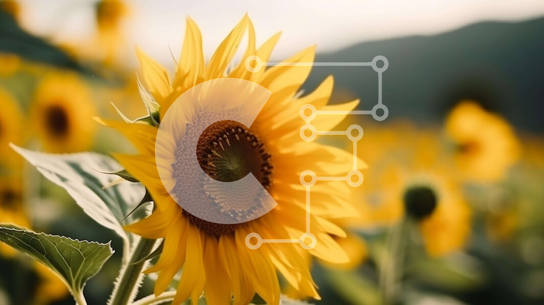 Intra Συλλεκτικό Ξύλινο Παζλ Plywood  4mm - Κίτρινος ηλίανθος σε ένα ανοιχτό χωράφι Σε Ξύλινο Κουτί - Διαστάσεις: 10x10 cm – 25 κομμάτια