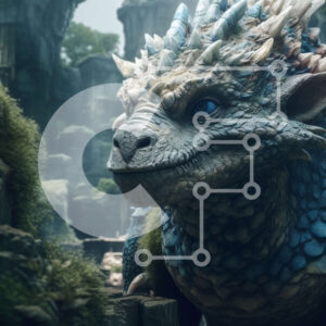 Intra Συλλεκτικό Ξύλινο Παζλ Plywood  4mm - Όμορφη εικόνα ενός μπλε δράκου με λευκές αιχμές Σε Ξύλινο Κουτί - Διαστάσεις Puzzle: 10x10 cm – 25 κομμάτια