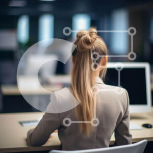 Intra Συλλεκτικό Ξύλινο Παζλ Plywood  4mm - Γυναίκα στην εργασία στο χώρο γραφείου Σε Ξύλινο Κουτί - Διαστάσεις Puzzle: 10x10 cm – 25 κομμάτια