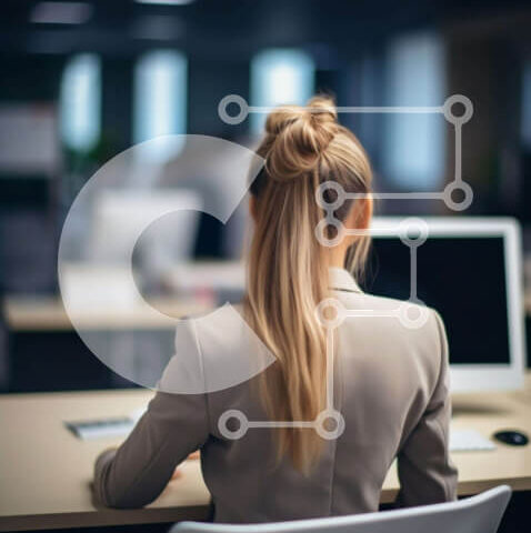 Intra Συλλεκτικό Ξύλινο Παζλ Plywood 4mm - Γυναίκα στην εργασία στο χώρο γραφείου Σε Ξύλινο Κουτί - Διαστάσεις Puzzle: 10x10 cm – 25 κομμάτια - Image 1