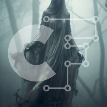 Intra Συλλεκτικό Ξύλινο Παζλ Plywood  4mm - Μυστηριώδης γυναίκα με ρευστό φόρεμα σε ένα σκοτεινό δάσος Σε Ξύλινο Κουτί - Διαστάσεις Puzzle: 10x10 cm – 25 κομμάτια - Image 1