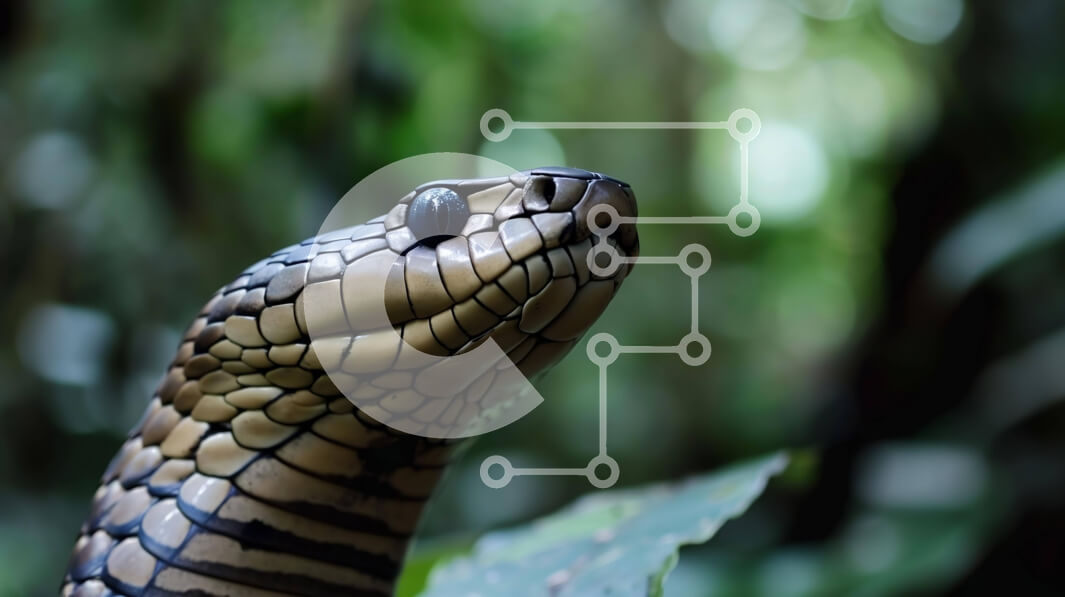 Intra Συλλεκτικό Ξύλινο Παζλ Plywood  4mm - Μαύρο και καφέ φίδι στο δάσος Σε Ξύλινο Κουτί - Διαστάσεις: 10x10 cm – 25 κομμάτια