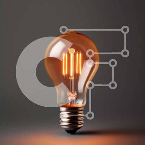 Intra Συλλεκτικό Ξύλινο Παζλ Plywood  4mm - Βιδωτός λαμπτήρας Edison σε μαύρο φόντο Σε Ξύλινο Κουτί - Διαστάσεις: 10x10 cm – 25 κομμάτια - Image 1