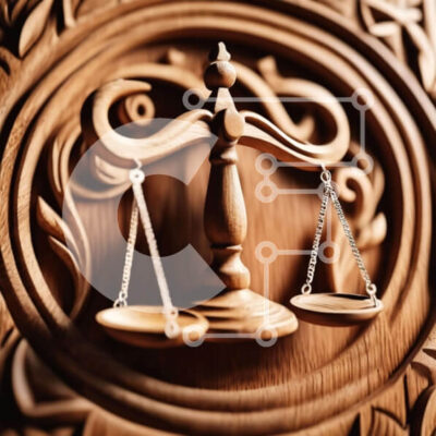 Intra Συλλεκτικό Ξύλινο Παζλ Plywood  4mm - Ξύλινη ζυγαριά δικαιοσύνης στη σκαλιστή πόρτα Σε Ξύλινο Κουτί - Διαστάσεις: 10x10 cm – 25 κομμάτια - Image 1