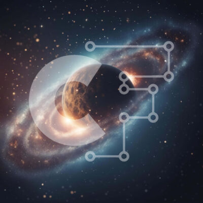 Intra Συλλεκτικό Ξύλινο Παζλ Plywood  4mm - Πλανήτης στο διάστημα με αστέρια Σε Ξύλινο Κουτί - Διαστάσεις Puzzle: 10x10 cm – 25 κομμάτια - Image 1