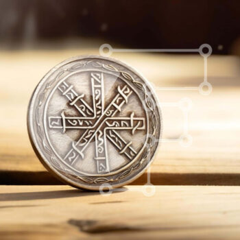 Intra Συλλεκτικό Ξύλινο Παζλ Plywood  4mm - Αρχαίο ασημένιο νόμισμα Νορβηγίας σε ξύλινο τραπέζι με καπνό Σε Ξύλινο Κουτί - Διαστάσεις Puzzle: 10x10 cm – 25 κομμάτια - Image 1