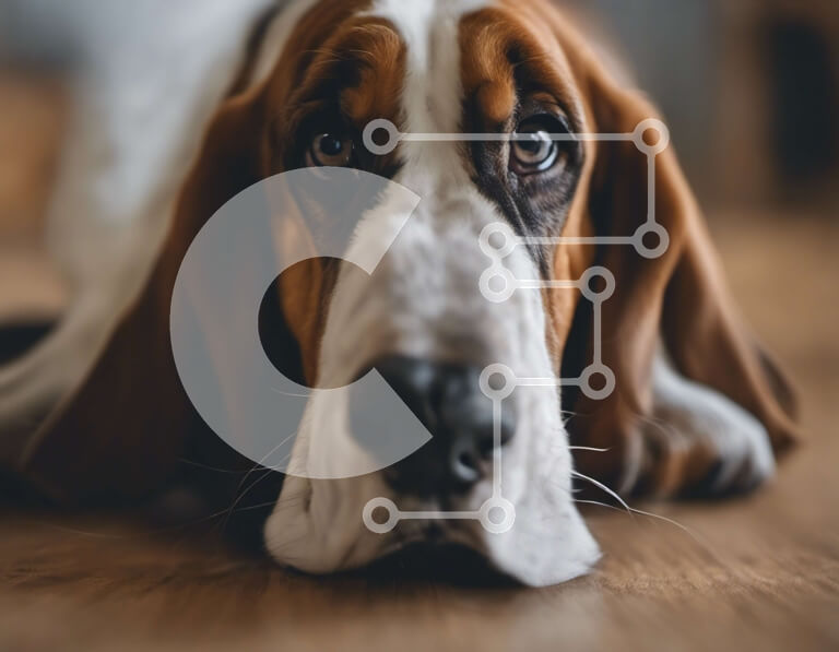 Intra Συλλεκτικό Ξύλινο Παζλ Plywood  4mm - Κοντινό πλάνο ενός σκύλου που κοιτάζει την κάμερα Σε Ξύλινο Κουτί - Διαστάσεις: 10x10 cm – 25 κομμάτια