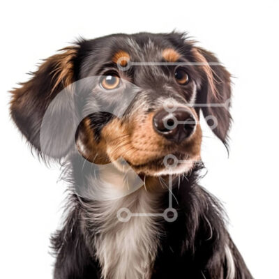 Intra Συλλεκτικό Ξύλινο Παζλ Plywood  4mm - Αξιολάτρευτη εικόνα ενός περίεργου σκύλου με δισκέτα Σε Ξύλινο Κουτί - Διαστάσεις: 10x10 cm – 25 κομμάτια - Image 1