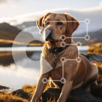 Intra Συλλεκτικό Ξύλινο Παζλ Plywood 4mm - Labrador Retriever Dog δίπλα στη λίμνη Σε Ξύλινο Κουτί - Διαστάσεις: 10x10 cm – 25 κομμάτια - Image 1