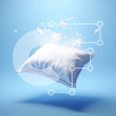 Intra Συλλεκτικό Ξύλινο Παζλ Plywood 4mm - Διασκεδαστική και δημιουργική εικόνα του μαξιλαριού που πετάει στον αέρα Σε Ξύλινο Κουτί - Διαστάσεις: 10x10 cm – 25 κομμάτια - Image 1