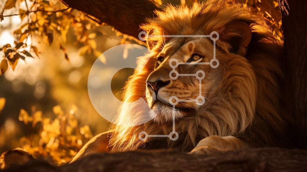 Intra Συλλεκτικό Ξύλινο Παζλ Plywood  4mm - Όμορφη εικόνα ενός λιονταριού που αναπαύεται σε ένα δέντρο Σε Ξύλινο Κουτί - Διαστάσεις: 10x10 cm – 25 κομμάτια