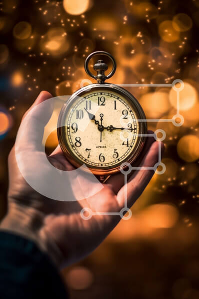 Intra Συλλεκτικό Ξύλινο Παζλ Plywood  4mm - Όμορφη εικόνα ενός Vintage ρολογιού τσέπης με χρυσή θήκη και καφέ δερμάτινο λουράκι Σε Ξύλινο Κουτί - Διαστάσεις: 10x10 cm – 25 κομμάτια