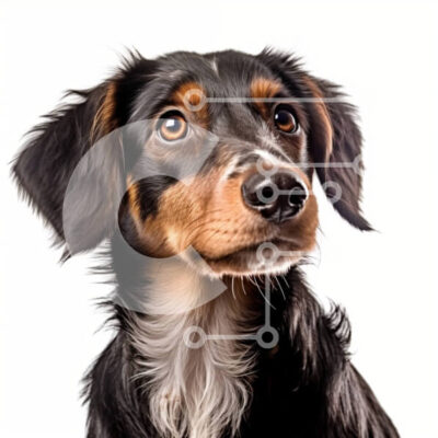 Intra Συλλεκτικό Ξύλινο Παζλ Plywood  4mm - Αξιολάτρευτη εικόνα ενός περίεργου σκύλου με αφράτη γούνα και φωτεινά μάτια Σε Ξύλινο Κουτί - Διαστάσεις: 10x10 cm – 25 κομμάτια - Image 1