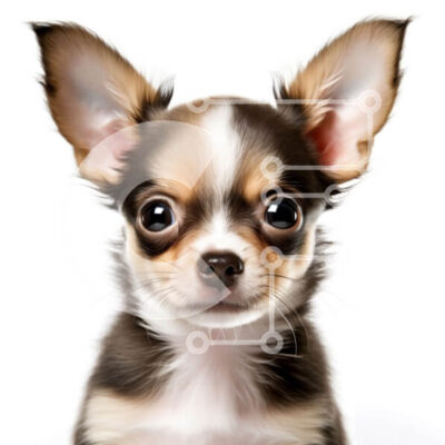 Intra Συλλεκτικό Ξύλινο Παζλ Plywood  4mm - Αξιολάτρευτη εικόνα ενός σκύλου Τσιουάουα σε λευκό φόντο Σε Ξύλινο Κουτί - Διαστάσεις: 10x10 cm – 25 κομμάτια - Image 1