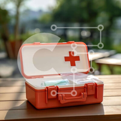 Intra Συλλεκτικό Ξύλινο Παζλ Plywood  4mm - Κιτ πρώτων βοηθειών με ιατρικά είδη σε ξύλινο τραπέζι Σε Ξύλινο Κουτί - Διαστάσεις Puzzle: 10x10 cm – 25 κομμάτια - Image 1