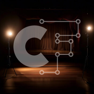 Intra Συλλεκτικό Ξύλινο Παζλ Plywood  4mm - Σκηνή με δύο προβολείς - κενό φόντο για παραστάσεις Σε Ξύλινο Κουτί - Διαστάσεις Puzzle: 10x10 cm – 25 κομμάτια - Image 1