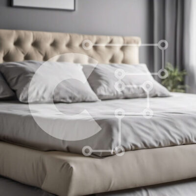 Intra Συλλεκτικό Ξύλινο Παζλ Plywood  4mm - Κομψό και άνετο υπνοδωμάτιο με λευκό κρεβάτι και γκρι τοίχους Σε Ξύλινο Κουτί - Διαστάσεις Puzzle: 10x10 cm – 25 κομμάτια - Image 1