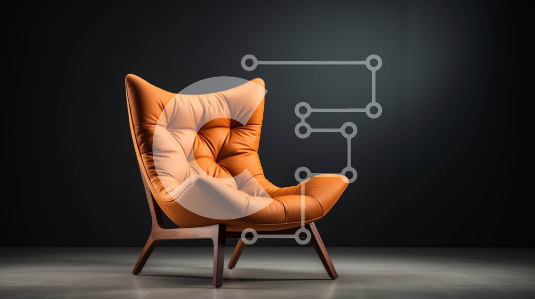 Intra Συλλεκτικό Ξύλινο Παζλ Plywood  4mm - Μοντέρνα πορτοκαλί δερμάτινη πολυθρόνα με ξύλινο σκελετό και πόδια Σε Ξύλινο Κουτί - Διαστάσεις Puzzle: 10x10 cm – 25 κομμάτια