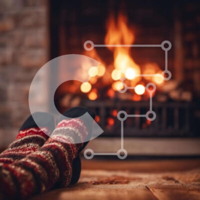 Intra Συλλεκτικό Ξύλινο Παζλ Plywood  4mm - Άνετο τζάκι με κάλτσες Σε Ξύλινο Κουτί - Διαστάσεις Puzzle: 10x10 cm – 25 κομμάτια - Image 1