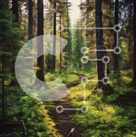 Intra Συλλεκτικό Ξύλινο Παζλ Plywood  4mm - Ήσυχη εικόνα ενός δασικού μονοπατιού με καταπράσινο τοπίο Σε Ξύλινο Κουτί - Διαστάσεις: 10x10 cm – 25 κομμάτια - Image 1