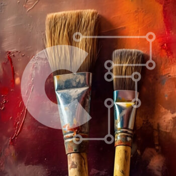 Intra Συλλεκτικό Ξύλινο Παζλ Plywood  4mm - Πολύχρωμα πινέλα σε λευκό φόντο Σε Ξύλινο Κουτί - Διαστάσεις Puzzle: 10x10 cm – 25 κομμάτια - Image 1