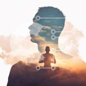 Intra Συλλεκτικό Ξύλινο Παζλ Plywood  4mm - Άνθρωπος που διαλογίζεται στα σύννεφα Σε Ξύλινο Κουτί - Διαστάσεις Puzzle: 10x10 cm – 25 κομμάτια