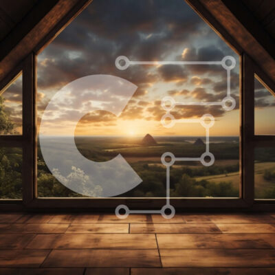 Intra Συλλεκτικό Ξύλινο Παζλ Plywood  4mm - Γαλήνια θέα στο ηλιοβασίλεμα από μια καμπίνα στο δάσος Σε Ξύλινο Κουτί - Διαστάσεις: 10x10 cm – 25 κομμάτια - Image 1