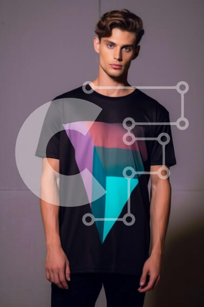Intra Συλλεκτικό Ξύλινο Παζλ Plywood  4mm – Κομψό μαύρο T-Shirt με γεωμετρικό σχέδιο Σε Ξύλινο Κουτί – Διαστάσεις Puzzle: 10×10 cm – 25 κομμάτια