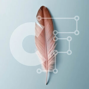 Intra Συλλεκτικό Ξύλινο Παζλ Plywood  4mm - Όμορφη εικόνα ενός ροζ φτερού σε μια γαλάζια επιφάνεια Σε Ξύλινο Κουτί - Διαστάσεις: 10x10 cm – 25 κομμάτια