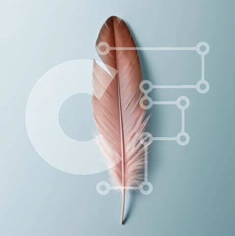 Intra Συλλεκτικό Ξύλινο Παζλ Plywood 4mm - Όμορφη εικόνα ενός ροζ φτερού σε μια γαλάζια επιφάνεια Σε Ξύλινο Κουτί - Διαστάσεις: 10x10 cm – 25 κομμάτια - Image 1