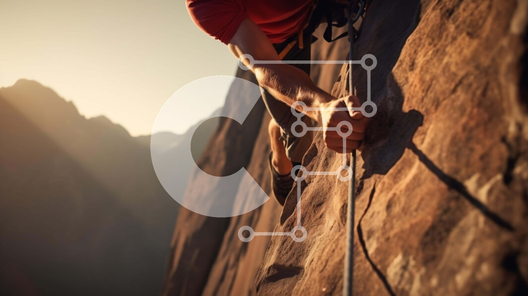 Intra Συλλεκτικό Ξύλινο Παζλ Plywood  4mm - Περιπετειώδης άνδρας που αναρριχείται σε σχηματισμό βράχου Σε Ξύλινο Κουτί - Διαστάσεις Puzzle: 10x10 cm – 25 κομμάτια