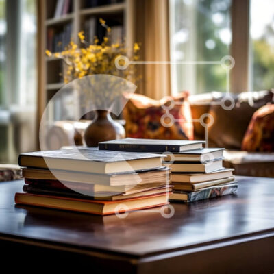 Intra Συλλεκτικό Ξύλινο Παζλ Plywood  4mm - Άνετο εσωτερικό με βιβλία και λουλούδια μπροστά από ένα ευρύχωρο παράθυρο Σε Ξύλινο Κουτί - Διαστάσεις Puzzle: 10x10 cm – 25 κομμάτια - Image 1