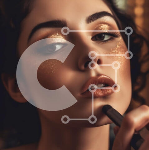 Intra Συλλεκτικό Ξύλινο Παζλ Plywood  4mm - Υπέροχη γυναίκα που εφαρμόζει κραγιόν με χρυσό μακιγιάζ ματιών Σε Ξύλινο Κουτί - Διαστάσεις Puzzle: 10x10 cm – 25 κομμάτια - Image 1