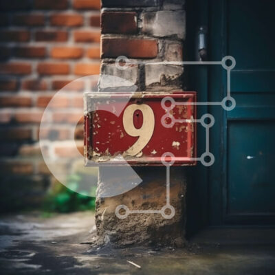 Intra Συλλεκτικό Ξύλινο Παζλ Plywood 4mm - Ζωντανός κόκκινος και λευκός αριθμός 9 στην πλευρά του κτηρίου από τούβλα Σε Ξύλινο Κουτί - Διαστάσεις Puzzle: 10x10 cm – 25 κομμάτια - Image 1