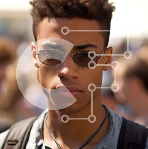 Intra Συλλεκτικό Ξύλινο Παζλ Plywood  4mm - Σοβαρός νεαρός άνδρας με μαύρο πουκάμισο που αντιμετωπίζει ένα πλήθος Σε Ξύλινο Κουτί - Διαστάσεις Puzzle: 10x10 cm – 25 κομμάτια - Image 1