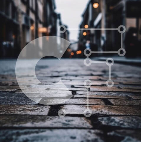 Intra Συλλεκτικό Ξύλινο Παζλ Plywood  4mm - Έρημη παλιά οδός σε μια ιστορική πόλη με κτίρια από τούβλα Σε Ξύλινο Κουτί - Διαστάσεις Puzzle: 10x10 cm – 25 κομμάτια - Image 1