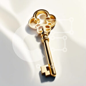 Intra Συλλεκτικό Ξύλινο Παζλ Plywood  4mm - Όμορφη εικόνα ενός χρυσού κλειδιού σε καθαρό λευκό φόντο Σε Ξύλινο Κουτί - Διαστάσεις: 10x10 cm – 25 κομμάτια